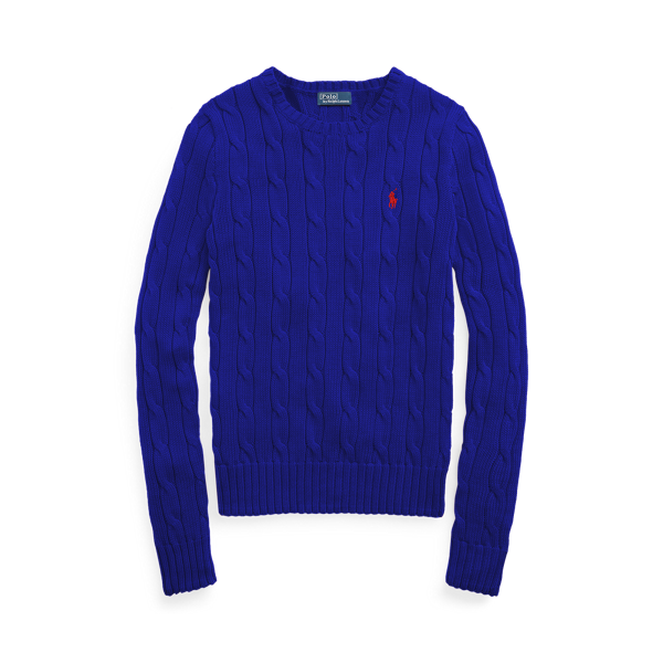 Polo Ralph Lauren Cable-Knit Cotton Crewneck Jumper - Rugby Royal