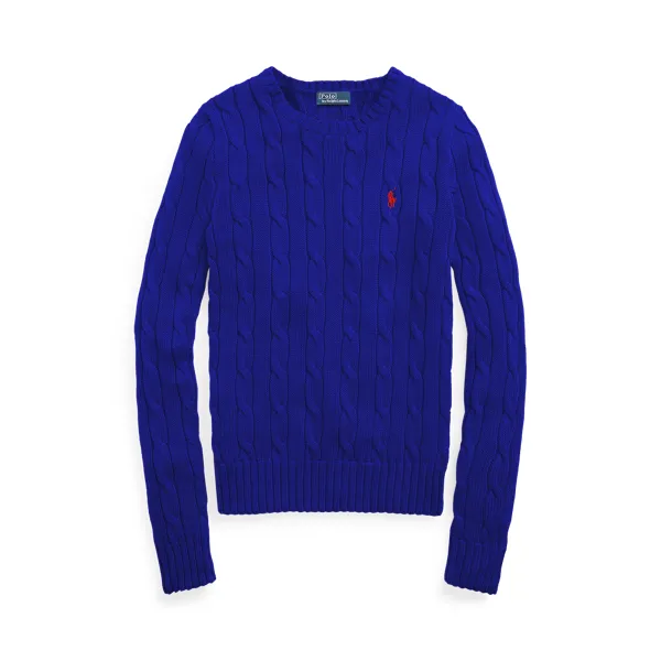 Polo Ralph Lauren Cable-Knit Cotton Crewneck Jumper - Rugby Royal