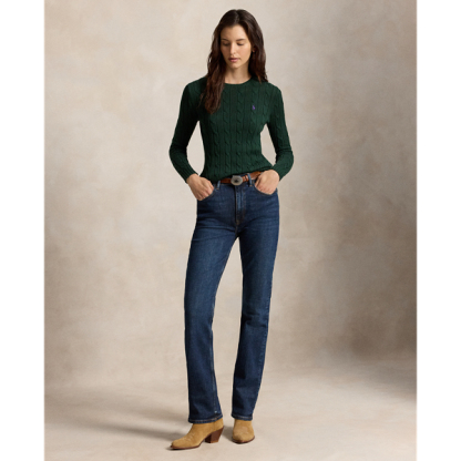 Polo Ralph Lauren Cable-Knit Cotton Crewneck Jumper - Basic Forest