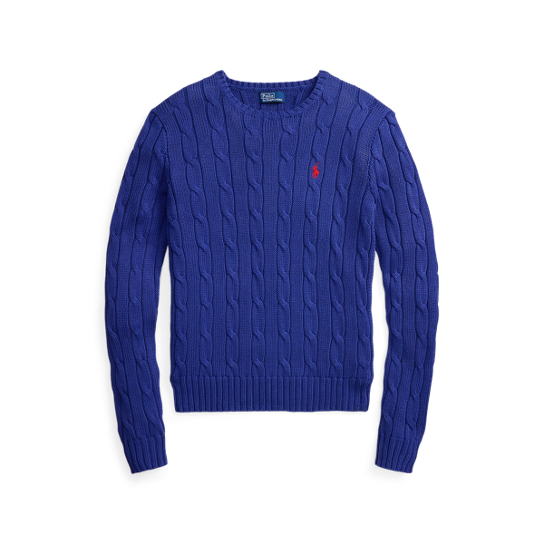 Polo Ralph Lauren Cable-Knit Cotton Crewneck Jumper - Charter Blue