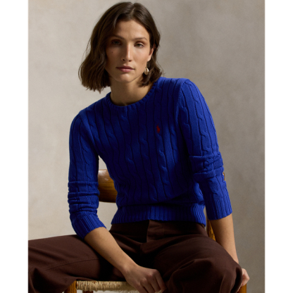 Polo Ralph Lauren Cable-Knit Cotton Crewneck Jumper - Rugby Royal
