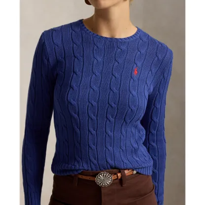 Polo Ralph Lauren Cable-Knit Cotton Crewneck Jumper - Charter Blue
