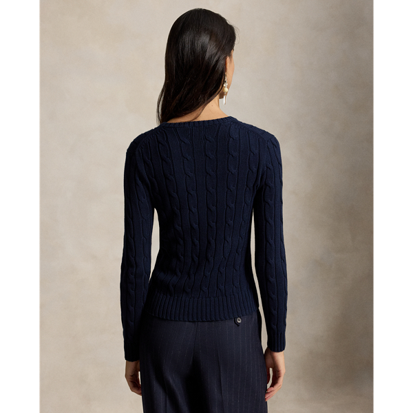 Polo Ralph Lauren Cable-Knit Cotton Crewneck Jumper - Hunter Navy