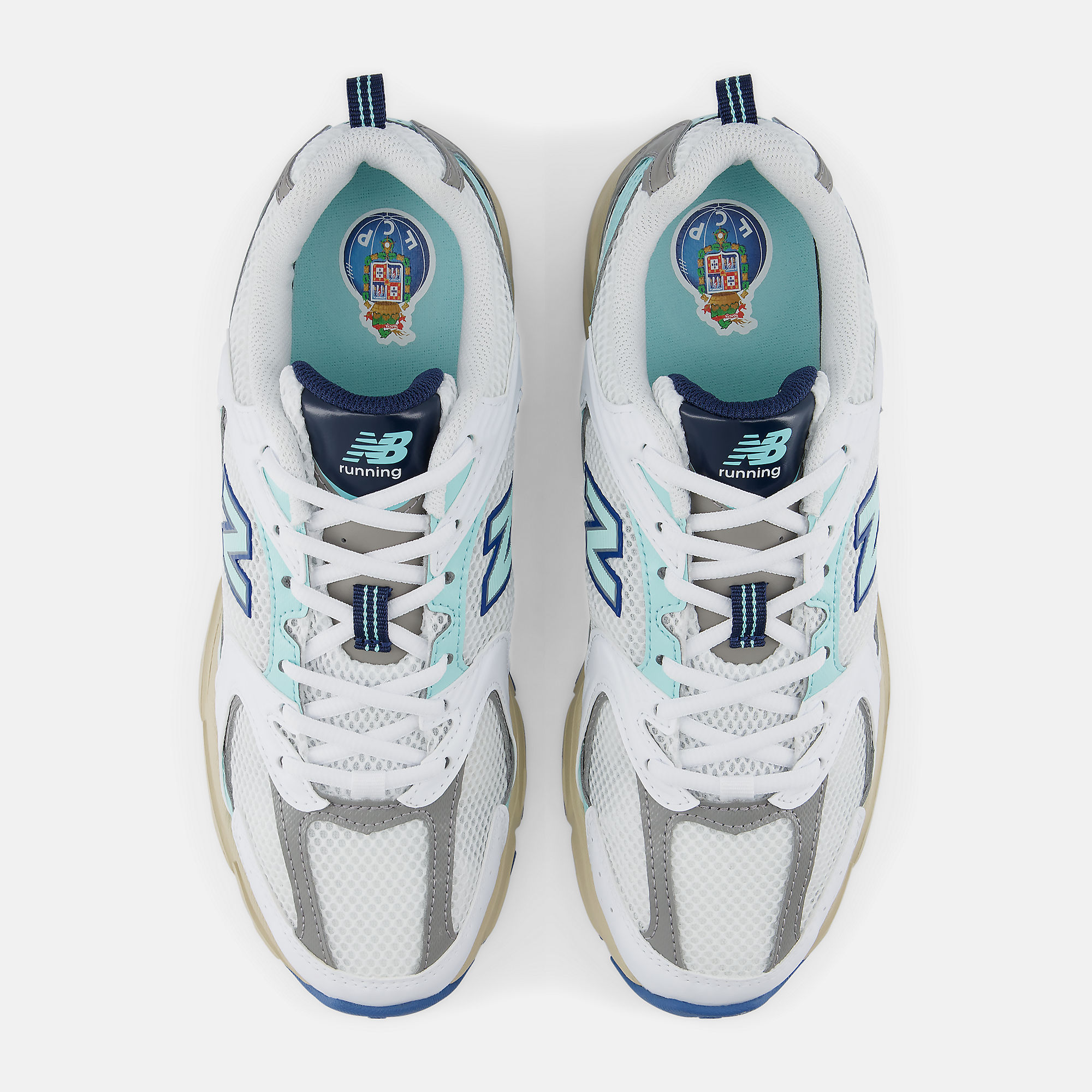 New Balance 530 FC Porto​ - WHITE con Blue Light e SILVER METALLIC - immagine 4