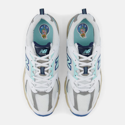 New Balance 530 FC Porto​ - WHITE con Blue Light e SILVER METALLIC - immagine 4
