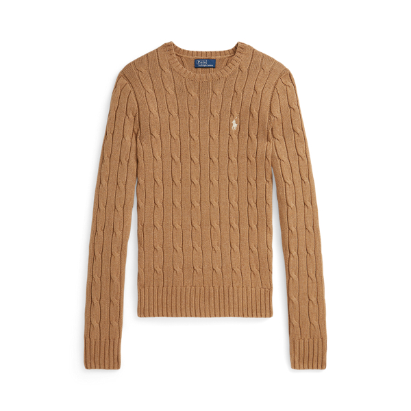 Polo Ralph Lauren Cable-Knit Cotton Crewneck Jumper - Collection Camel Melange
