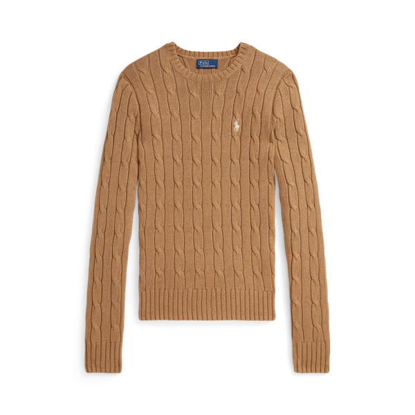 Polo Ralph Lauren Cable-Knit Cotton Crewneck Jumper - Collection Camel Melange