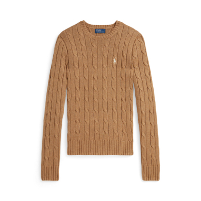 Polo Ralph Lauren Cable-Knit Cotton Crewneck Jumper - Collection Camel Melange