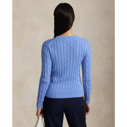 Polo Ralph Lauren Cable-Knit Cotton Crewneck Jumper - New Litchfield Blue