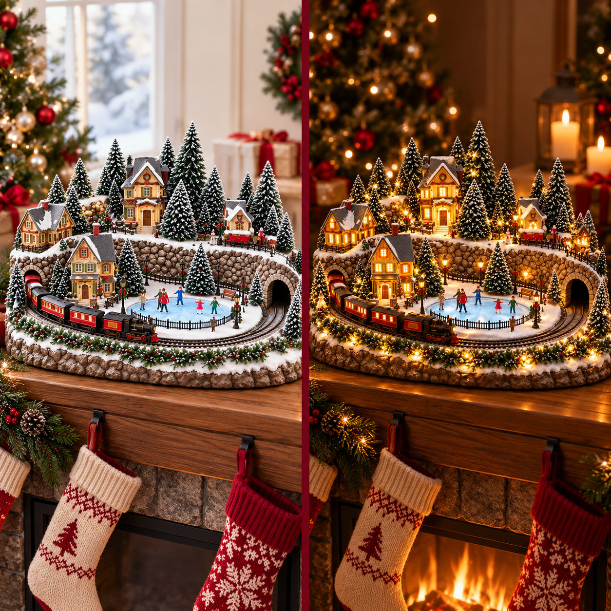 Animated Holiday Train & Ice Rink Scene - Product Image 11