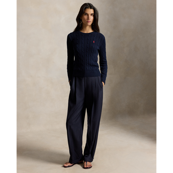 Polo Ralph Lauren Cable-Knit Cotton Crewneck Jumper - Hunter Navy