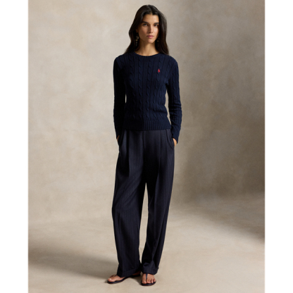 Polo Ralph Lauren Cable-Knit Cotton Crewneck Jumper - Hunter Navy