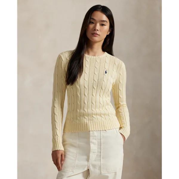 Polo Ralph Lauren Cable-Knit Cotton Crewneck Jumper - Cream