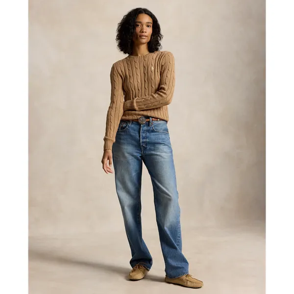 Polo Ralph Lauren Cable-Knit Cotton Crewneck Jumper - Collection Camel Melange