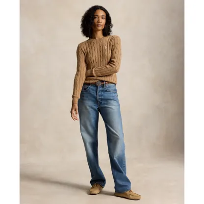 Polo Ralph Lauren Cable-Knit Cotton Crewneck Jumper - Collection Camel Melange