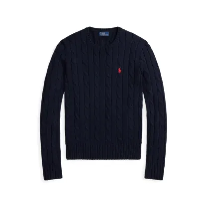 Polo Ralph Lauren Cable-Knit Cotton Crewneck Jumper - Hunter Navy