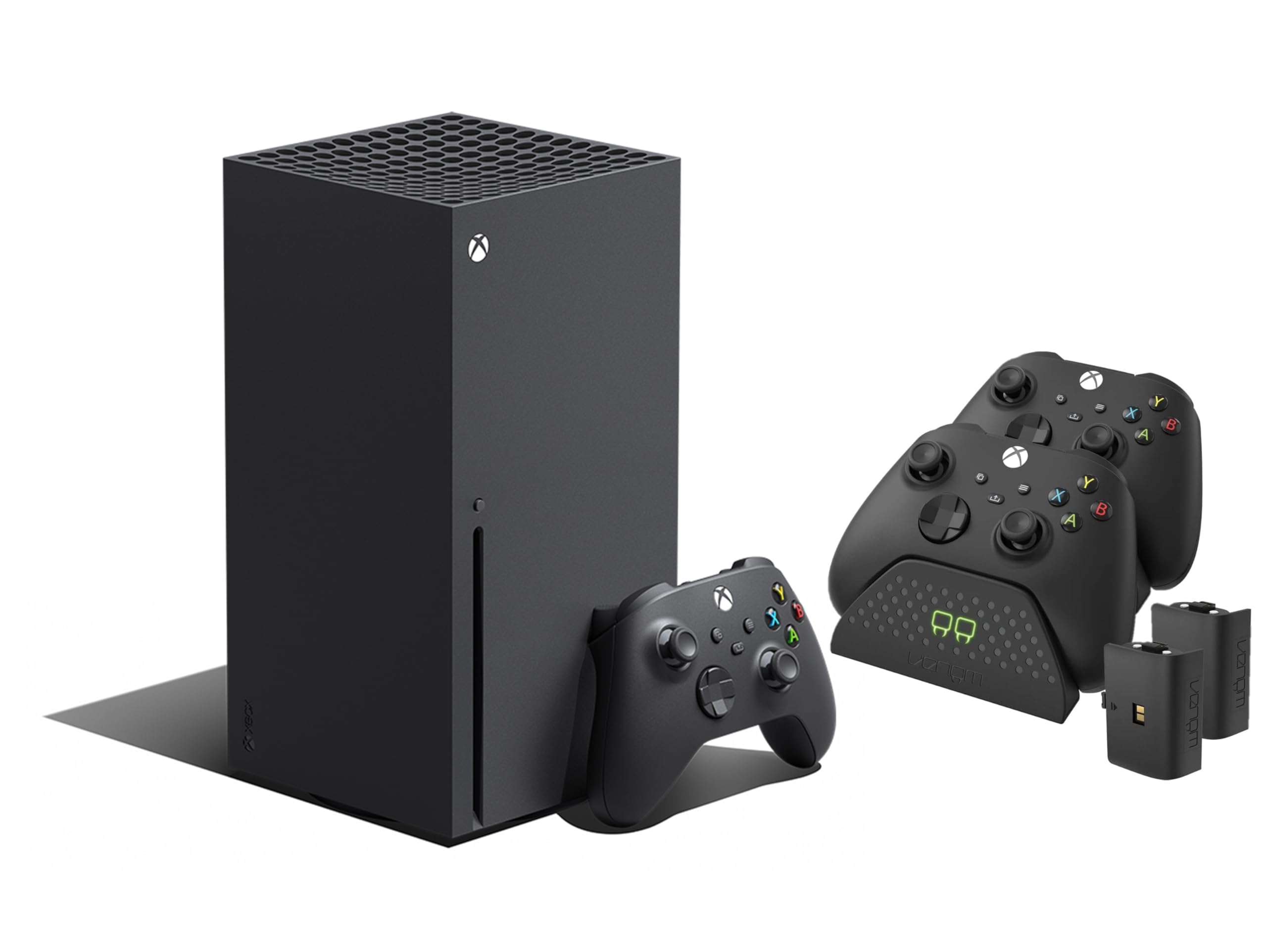 Xbthtox Series X + Venom Double station de chargement avec 2 batteries rechargeables - Noir Series X & S One