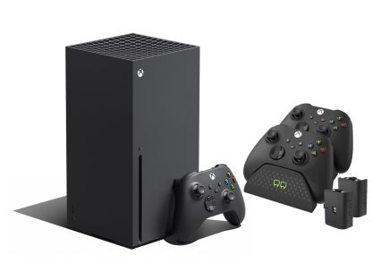 Xbthtox Series X + Venom Double station de chargement avec 2 batteries rechargeables - Noir Series X & S One