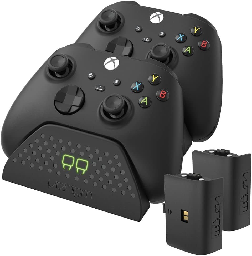 Xbthtox Series X + Venom Double station de chargement avec 2 batteries rechargeables - Noir Series X & S One