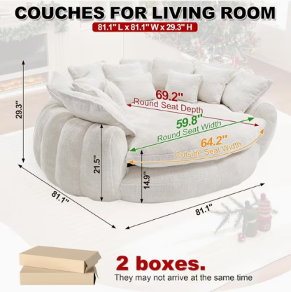 Canapé-lit « Cloud » de 81,1 po avec 14 coussins