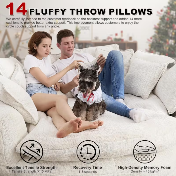 Canapé-lit « Cloud » de 81,1 po avec 14 coussins