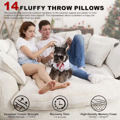 Canapé-lit « Cloud » de 81,1 po avec 14 coussins