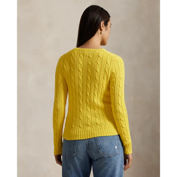 Polo Ralph Lauren Cable-Knit Cotton Crewneck Jumper - Trainer Yellow