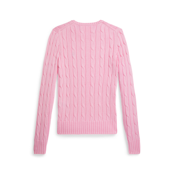 Polo Ralph Lauren Cable-Knit Cotton Crewneck Jumper - Carmel Pink
