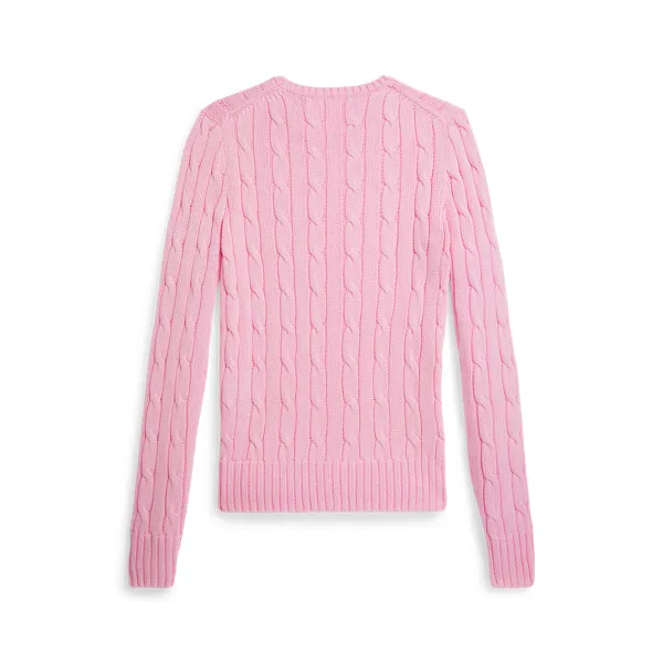 Polo Ralph Lauren Cable-Knit Cotton Crewneck Jumper - Carmel Pink