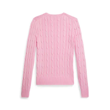 Polo Ralph Lauren Cable-Knit Cotton Crewneck Jumper - Carmel Pink