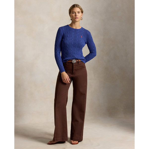 Polo Ralph Lauren Cable-Knit Cotton Crewneck Jumper - Charter Blue