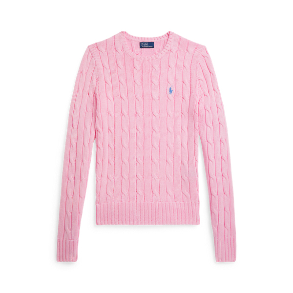 Polo Ralph Lauren Cable-Knit Cotton Crewneck Jumper - Carmel Pink