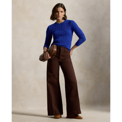Polo Ralph Lauren Cable-Knit Cotton Crewneck Jumper - Rugby Royal