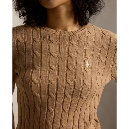 Polo Ralph Lauren Cable-Knit Cotton Crewneck Jumper - Collection Camel Melange