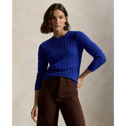 Polo Ralph Lauren Cable-Knit Cotton Crewneck Jumper - Rugby Royal