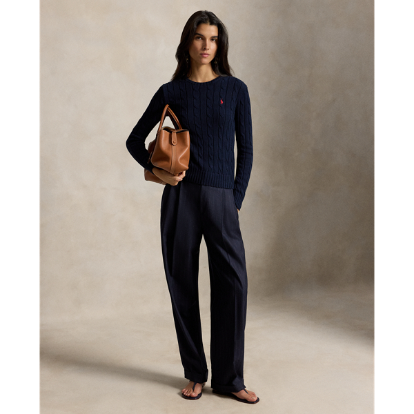 Polo Ralph Lauren Cable-Knit Cotton Crewneck Jumper - Hunter Navy
