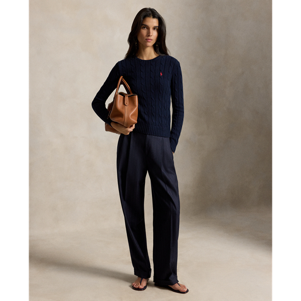 Polo Ralph Lauren Cable-Knit Cotton Crewneck Jumper - Hunter Navy
