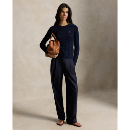 Polo Ralph Lauren Cable-Knit Cotton Crewneck Jumper - Hunter Navy