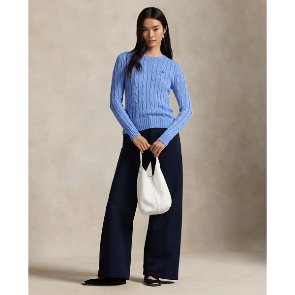 Polo Ralph Lauren Cable-Knit Cotton Crewneck Jumper - New Litchfield Blue