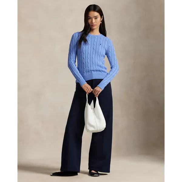 Polo Ralph Lauren Cable-Knit Cotton Crewneck Jumper - New Litchfield Blue
