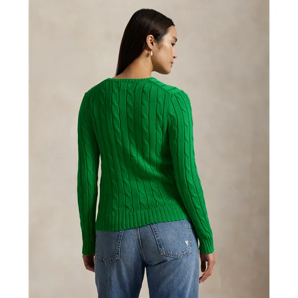 Polo Ralph Lauren Cable-Knit Cotton Crewneck Jumper - Preppy Green