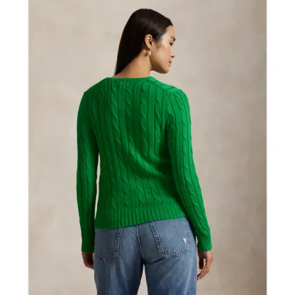 Polo Ralph Lauren Cable-Knit Cotton Crewneck Jumper - Preppy Green