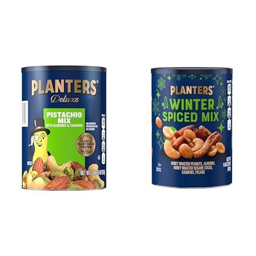 PLANTERS Pistachio Nuts Lovers Nut Mix with Pistachios no shell, Almonds & Cashews, Party Snacks, Plant-Based Protein, After School Snack, Bulk Nuts, Kosher 1lb 2.5oz