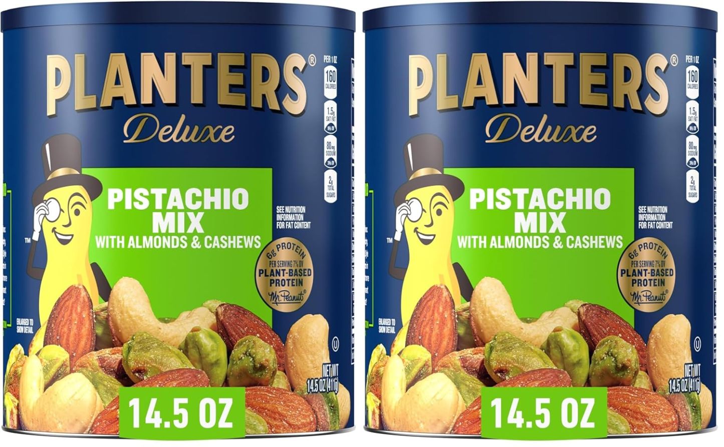PLANTERS Pistachio Nuts Lovers Nut Mix with Pistachios no shell, Almonds & Cashews, Party Snacks, Plant-Based Protein, After School Snack, Bulk Nuts, Kosher 1lb 2.5oz