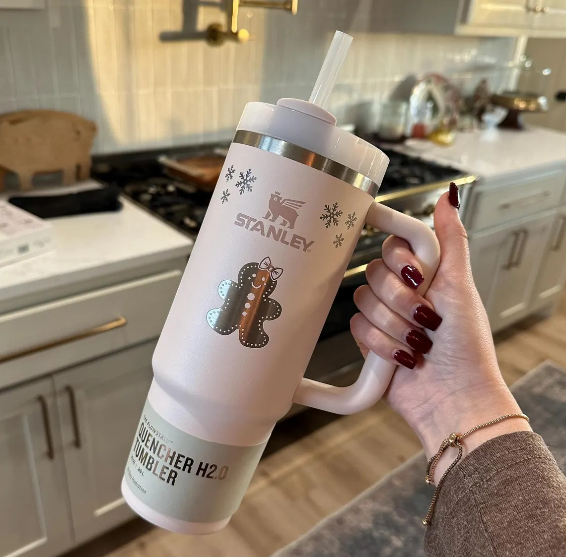 Winter 30oz Stanley Quencher Engraved Tumblers Holiday Cozy Collection | Sweater, Bow, & Snowflake Design