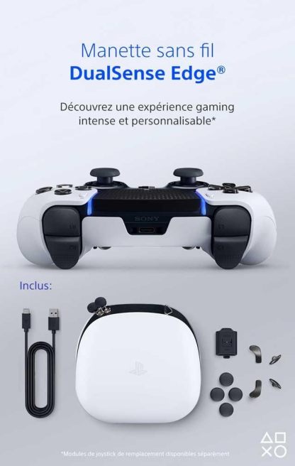PlayStation DualSense Edge – Manette sans fil PS5/PC – Blanche & Noire