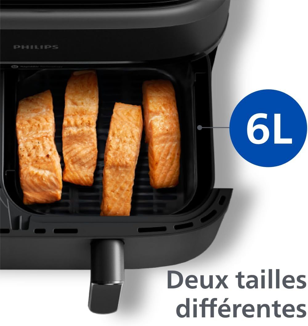 Philips Airfryer Série 3000 – Double Panier 9 L | Technologie RapidAir (NA350/03)