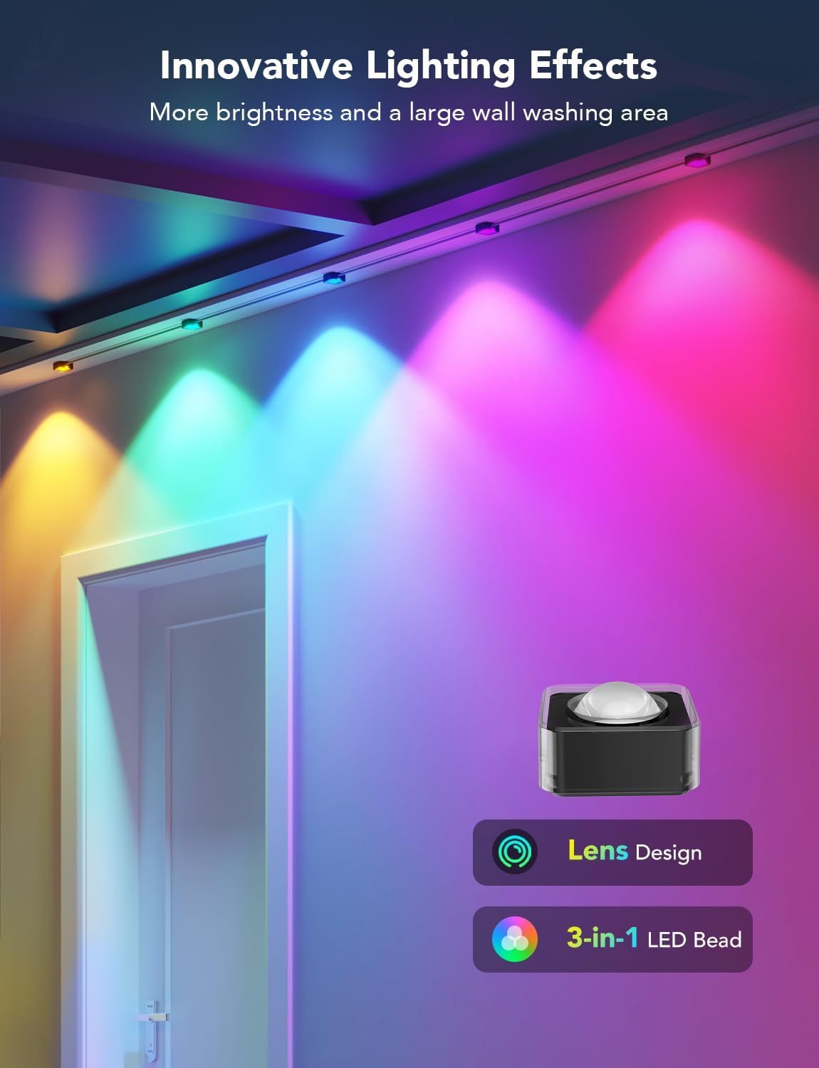 Govee Permanent Outdoor Lights, Smart RGBIC Outdoor Lights with 75 Scene Modes, 150ft with 108 LED Christmas Lights, IP67 Waterproof for Christmas Decorations, Work with Alexa, Google Assistant, White