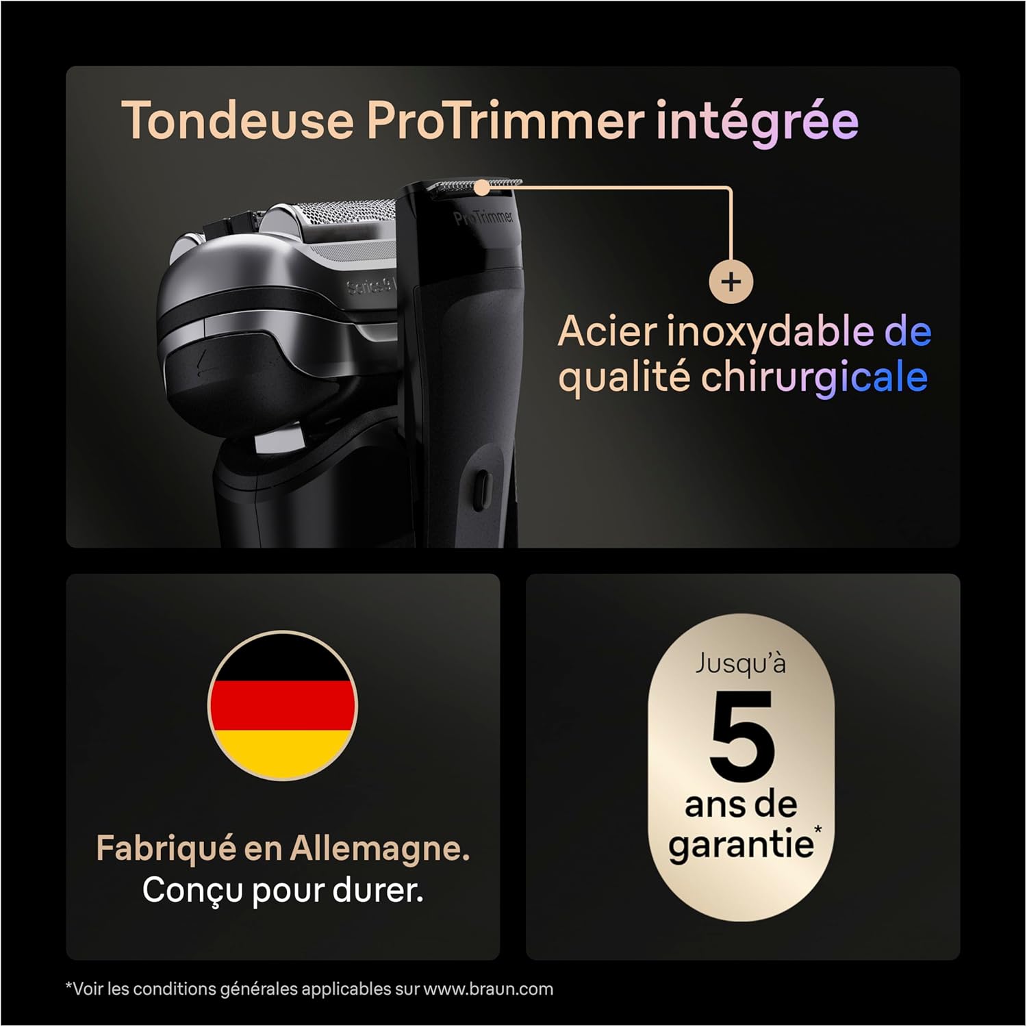 Braun Series 9 PRO+ – Rasoir Électrique Homme Haut de Gamme