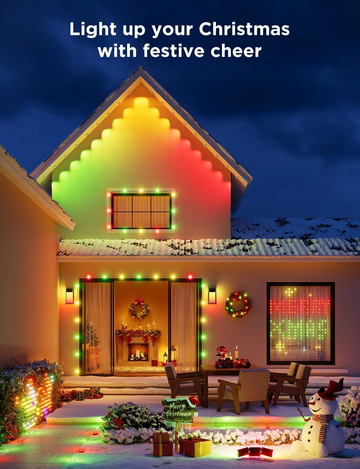 Govee Permanent Outdoor Lights, Smart RGBIC Outdoor Lights with 75 Scene Modes, 150ft with 108 LED Christmas Lights, IP67 Waterproof for Christmas Decorations, Work with Alexa, Google Assistant, White
